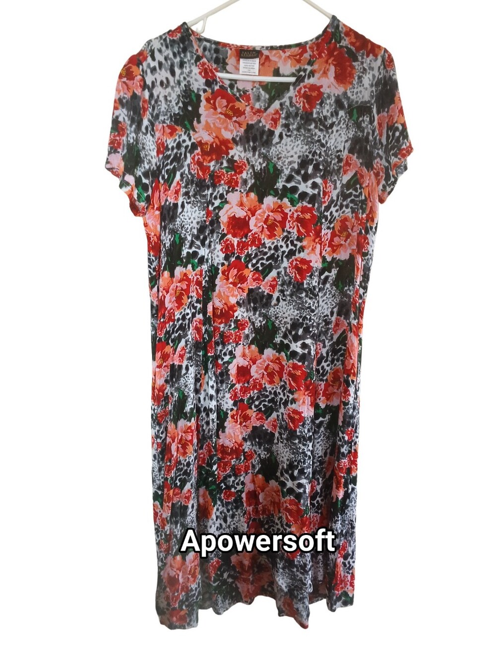 Salon Studio Vintage 80s Animal Floral Midi Dress